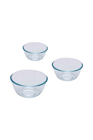 3 ciotole in vetro borosilicato -  0,5/1/2 l