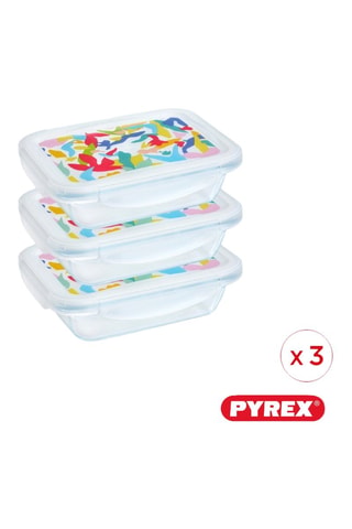 3 lunchbox in vetro con coperchi ermetici Cook & Go - 20 x 15 x 15 cm - 0,8 l