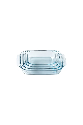 4 pirofile rettangolari in vetro borosilicato