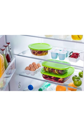 3 contenitori rettangolari in vetro borosilicato con coperchio Cook & Store - 17 x 10 - 23 x 15 e 28 x 20 cm