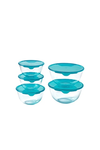 5 ciotole in vetro borosilicato con coperchio Prep & Store - 50 cl-2 l