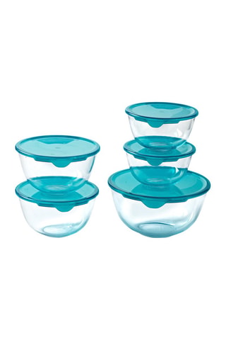5 ciotole in vetro borosilicato con coperchio Prep & Store - 50 cl-2 l