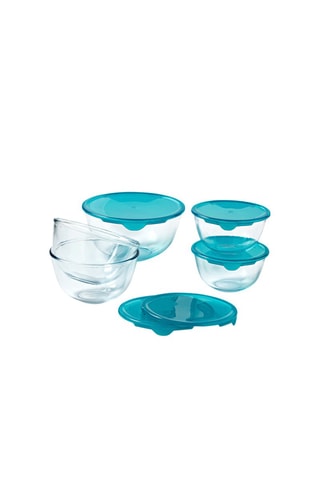 5 ciotole in vetro borosilicato con coperchio Prep & Store - 50 cl-2 l