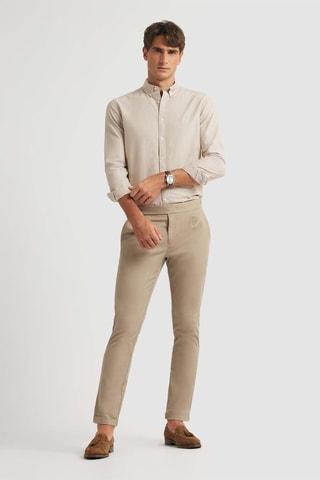 Camicia regular in cotone bio - Marrone