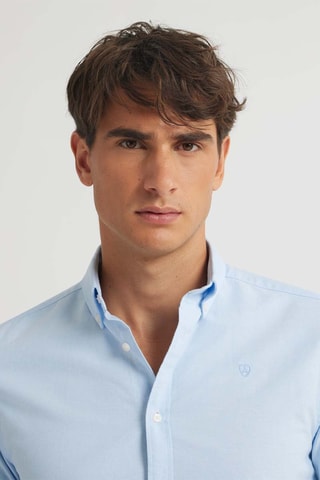 Camicia regular in cotone bio - Blu