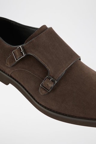 Monk strap in pelle scamosciata - Marrone