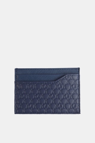 Portacarte e portachiave in pelle - Navy