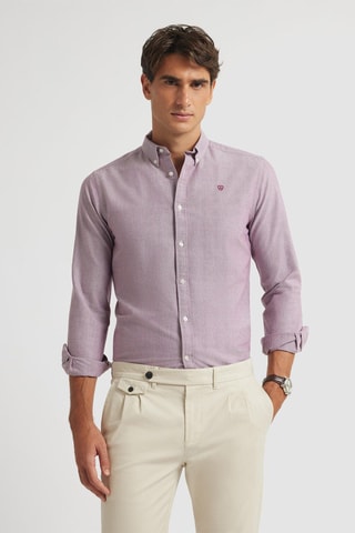 Camicia regular in cotone bio - Rosso