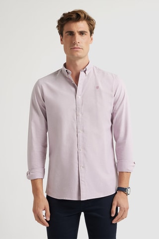 Camicia regular in cotone bio - Rosa