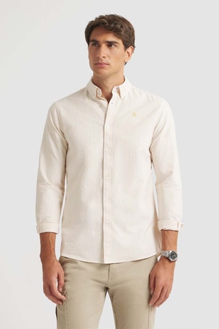 Camicia regular - Bianco e giallo