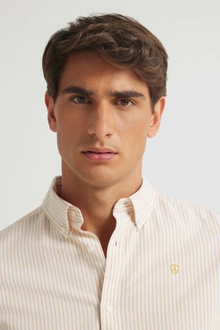 Camicia regular - Bianco e giallo