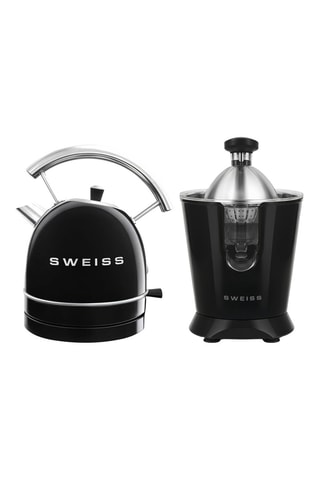 Hervidor vintage - Negro - 1,8 l - 2200 W  y exprimidor de acero inoxidable - Negro - 160 W