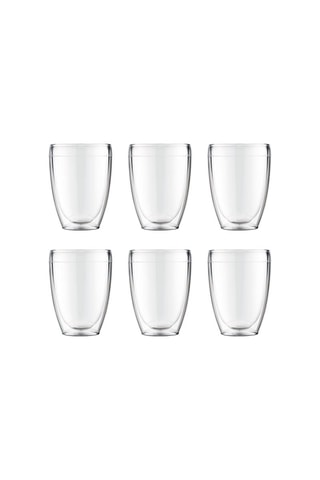 6 Dubbelwandige Borosilicaatglazen Bekers - 35 cl