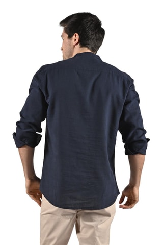 Camisa de lino Confort - Azul marino