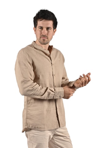 Camisa de lino Confort - Beige
