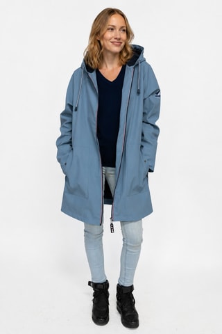Parka impermeable con capucha Raina - Negro y azul