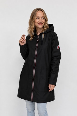 Parka impermeable con capucha Raina - Negro