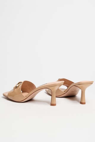 Sandali in vernice con tacco - Nude