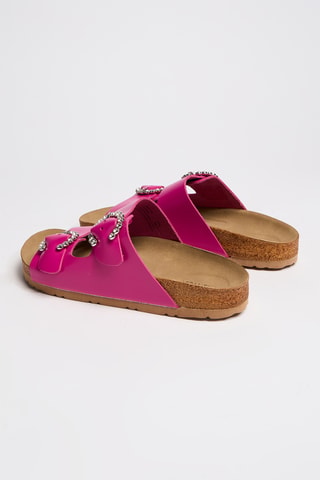 Ciabatte in pelle - Fucsia