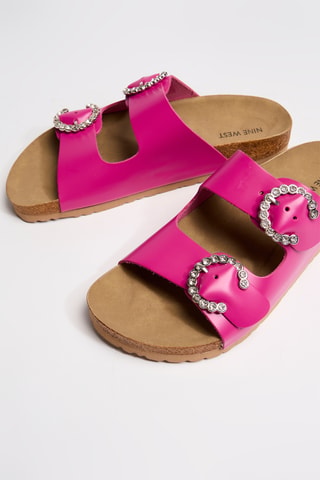 Ciabatte in pelle - Fucsia