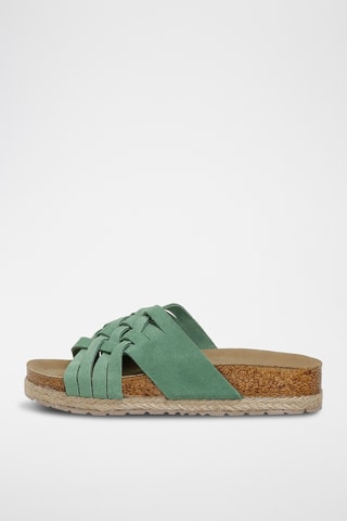 Ciabatte platform in pelle Paxx - Verde