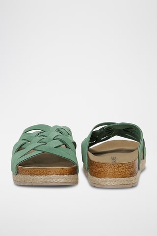 Ciabatte platform in pelle Paxx - Verde