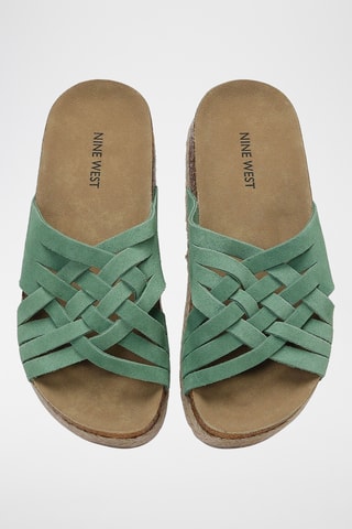 Ciabatte platform in pelle Paxx - Verde