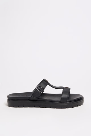 Sandali platform in pelle - Nero