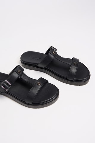 Sandali platform in pelle - Nero