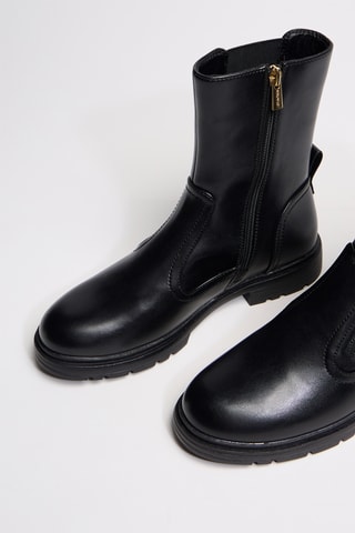 Stivaletti Beatles in pelle - Nero