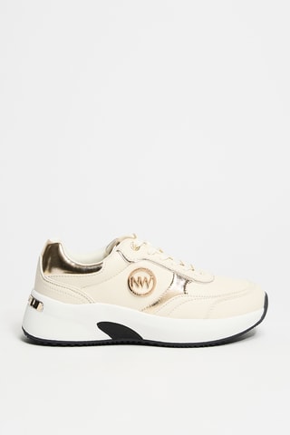 Sneakers con zeppa - Beige