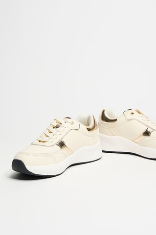 Sneakers con zeppa - Beige