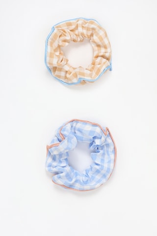 2 scrunchie - Beige e celeste