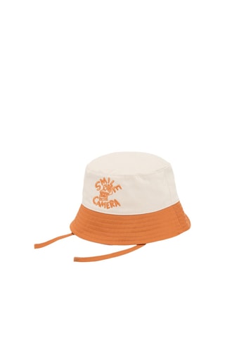 Cappello da pescatore - Beige e arancione