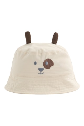 Cappello da pescatore con orecchie - Beige e marrone
