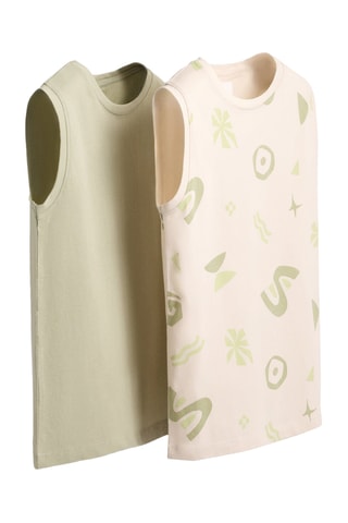 2 canotte - Verde chiaro e rosa cipria
