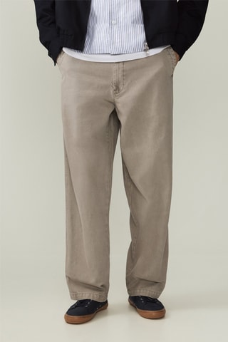 Pantaloni chino baggy - Taupe