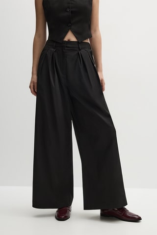 Pantaloni wide legs - Nero