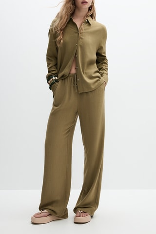 Pantaloni wide legs - Kaki