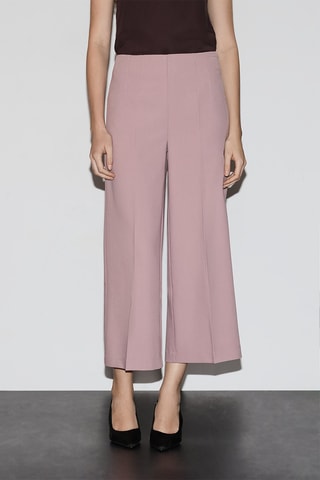 Pantaloni a vita alta - Rosa antico