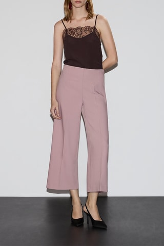 Pantaloni a vita alta - Rosa antico