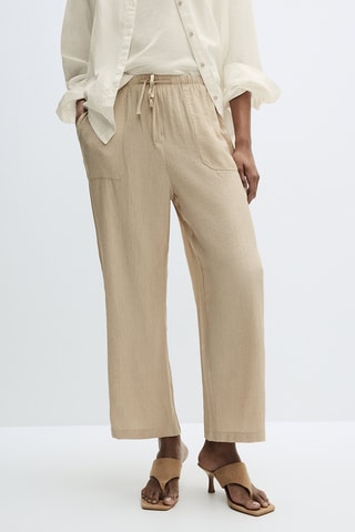 Pantaloni a vita alta - Beige