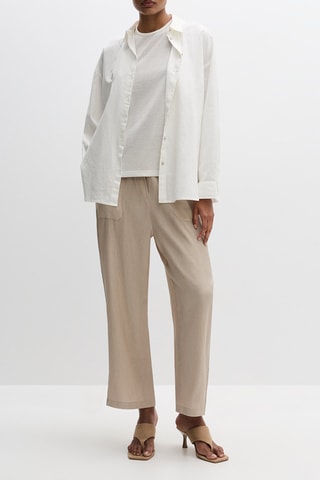 Pantaloni a vita alta - Beige