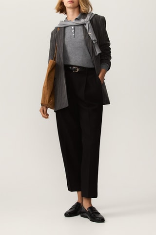 Pantaloni carrot a vita alta - Nero