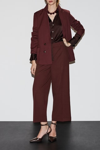 Pantaloni a vita alta - Marrone