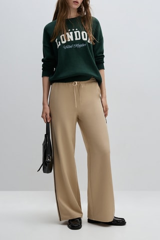 Pantaloni sportivi a vita alta - Beige