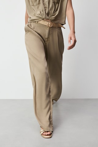 Pantaloni a vita alta - Beige