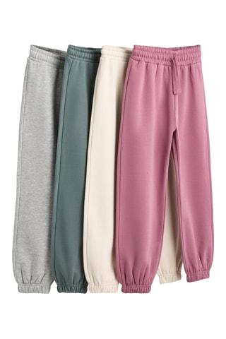 4 pantaloni sportivi - Rosa, ecrù e verde