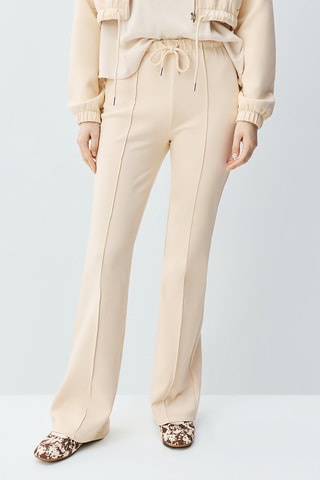 Pantaloni flare a vita alta - Beige