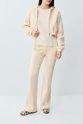 Pantaloni flare a vita alta - Beige
